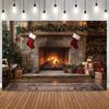 Christmas Indoor Photography Background Fireplace Gifts Socks Xmas Tree Interior Party Birthday Home Decor Photo Backdrop Studio12