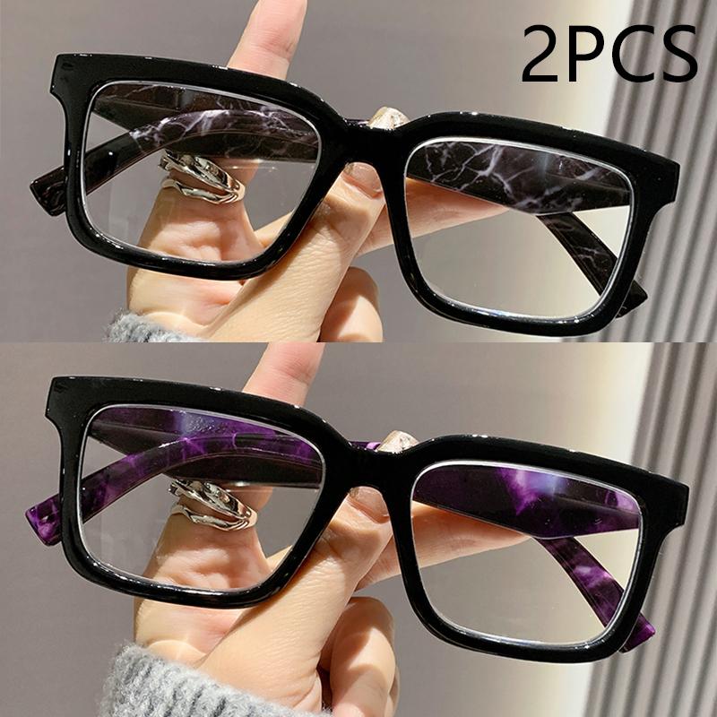 1/2/3PCS Anti Blue Light Reading Glasses Trendy Square Frame For Men Women Spring Large Frame 2225