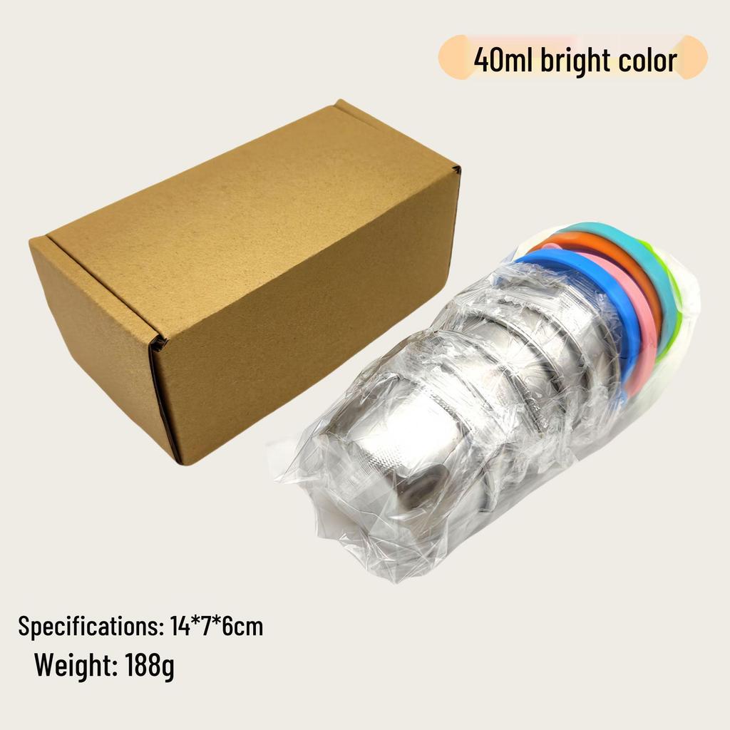 Reusable Sauce Cup with Macaron Lid - 304 Stainless Steel, 40/50/70ML, Portable Dipping or Seasoning Dish.