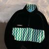 Unisex Retro Checkerboard Half-Zip Polo Sweatshirt - American Style Loose Fit for Fall