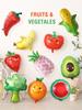 Kids Cartoon Fruit & Veggie Foil Air Balloons - Creative First Birthday Party Decor
