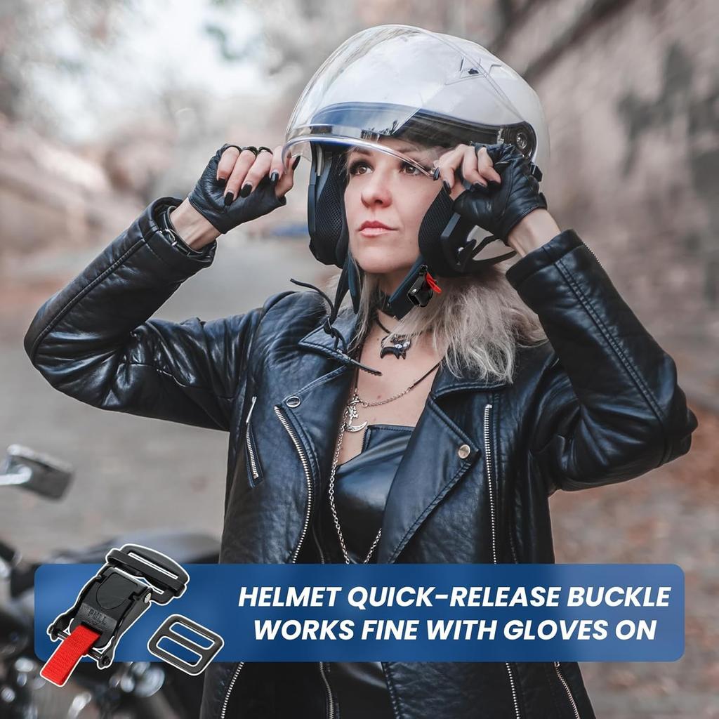 Helmet Quick Release Buckle Kit Stainless Steel Ratcheted Chin Strap Adapter for Motorcycle Helmets Easy tallation