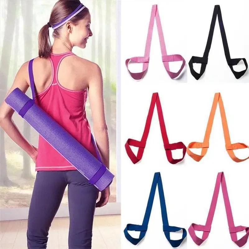 Yoga Mat Strap Belt Shoulder Carry Belt Adjustable Size Active Sling Exercise Stretch Fitness Elastic Yoga Belt Gym Yoga Equipment