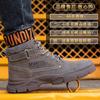 Herren bruchsichere und stichfeste Stahlkappe sichere Arbeitsbaumwollschuhe Samt warm und kältefest Winter High Top