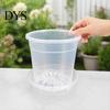 Orchid Repotting Supplies Clear Plastic Pot with Saucer, Plant Pots Drainage Holes, Ventilated Flower for Rose, Phalaenopsis, Seedings Indoor