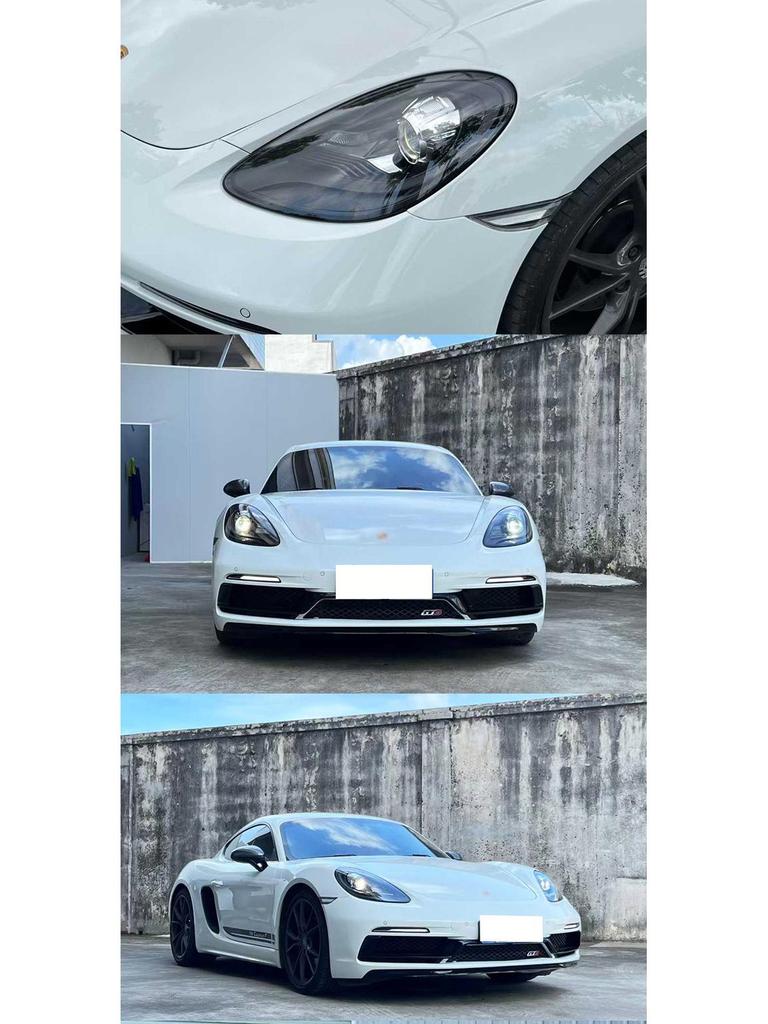 Porsche 718 GTS Front Bumper Assembly & Rear Lip Kit with Tail Light Injection Molded PP