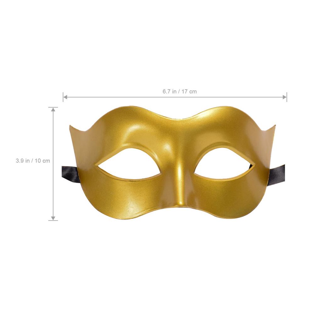 Golden Half Face Men Masquerade Ball Mask Easy Wear Party Accessory Classic Eye Mask for Costume Party Accessory