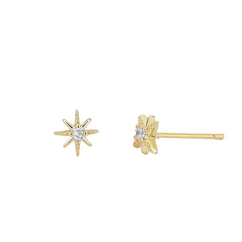 Character Classic Pure Silver Needle Earrings Micro-inlaid Star Earrings Hexagram Earrings Simple and Versatile Temperament Women's Ear Jewelry 2026