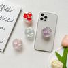 Ins Style Small Fresh Glitter Solid Color Heart Phone Airbag Holder Adhesive Type Retractable Desktop Support Watching TV Shows