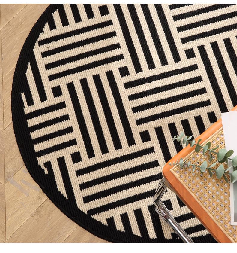 Thickened Non-slip Round Rug for Coffee Table, Bedroom, or Study Chair - Dustproof Floor Mat
