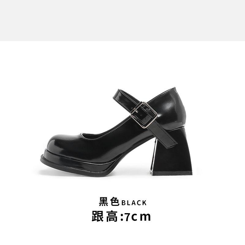 Spot~~ Black Mary Jane shoes women's 2025 spring new retro high heels Japanese jk shoes French single shoes