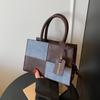 Splicing Design Sense, High Texture, Fashionable Small Square Bag, Women's Trend Commuting Versatile, Exquisite Retro Messenger Bag