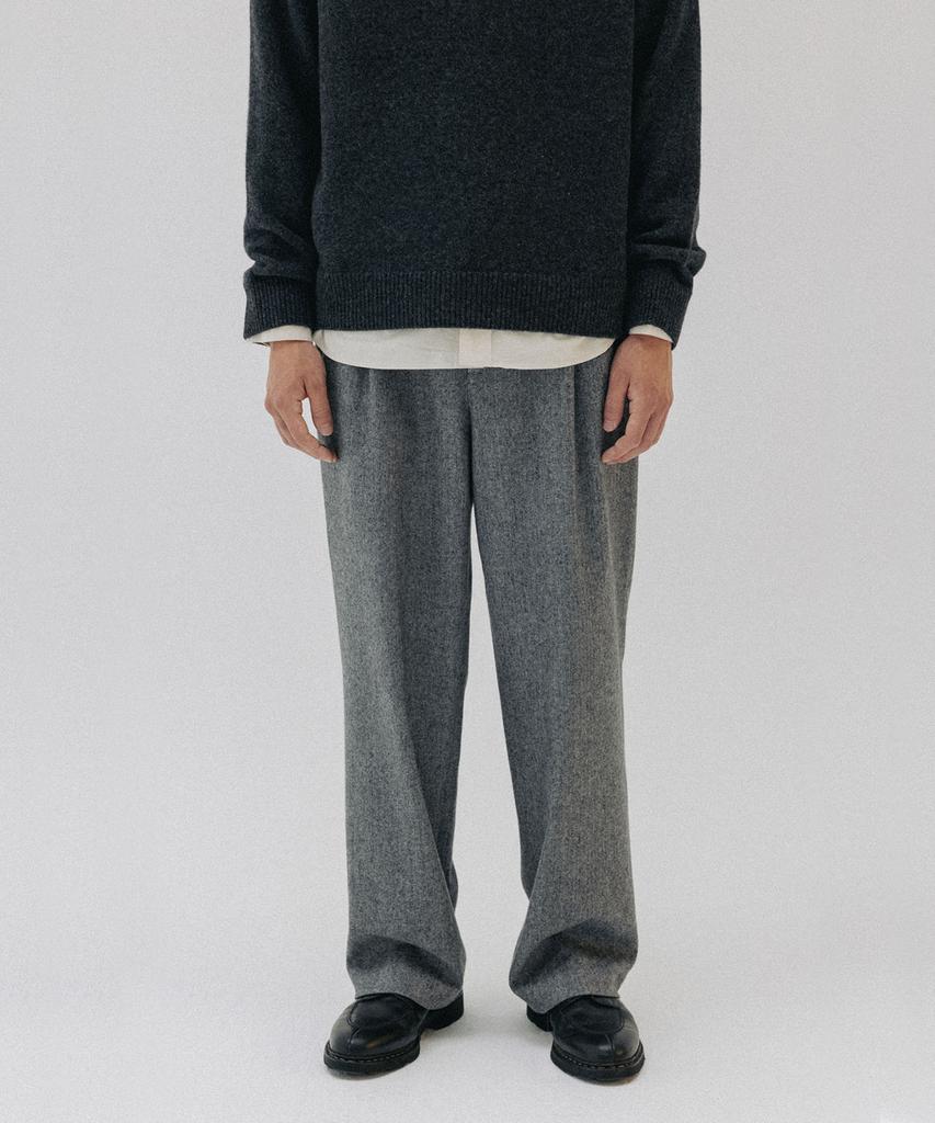 BLANKROOM Herringbone Wool Trousers_Gray