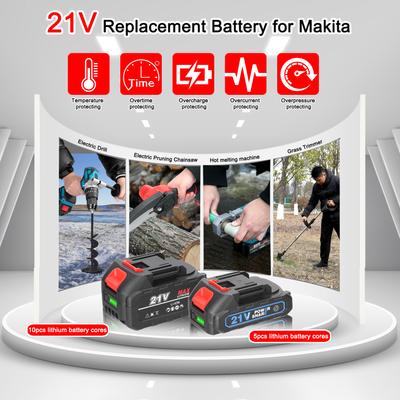 Bateria de lítio recarregável Makita 21V e conjunto de adaptador de bateria para substituição de ferramenta elétrica