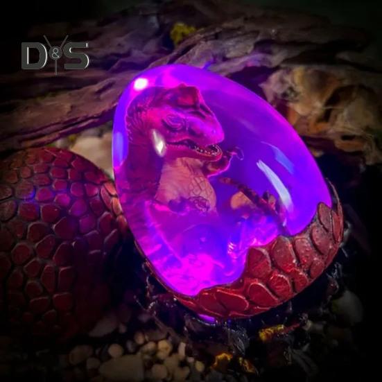 Noční světlo ve tvaru dinosauřího vejce, ručně vyrobená lampa ve tvaru draka, lampa ve tvaru líhnoucího se dinosauřího vejce pro dětský pokoj, dekorace do dětského pokoje, dárek pro milovníka dinosaurů