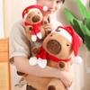 Cartoon Christmas Capybara Plush Doll Festival Capibara Fluffty Doll Capybara Plush Toy  Home Decor