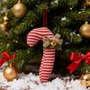 Candy Cane Christmas Ornament Plush Soft Candy Cane Christmas Tree Stuffed Decoration for Holiday Party Decor