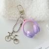 3D Headphones Keychain Bicycle Charm Keyring Phone Pendant Jewelry For Girl Women Gift Bag Decoration
