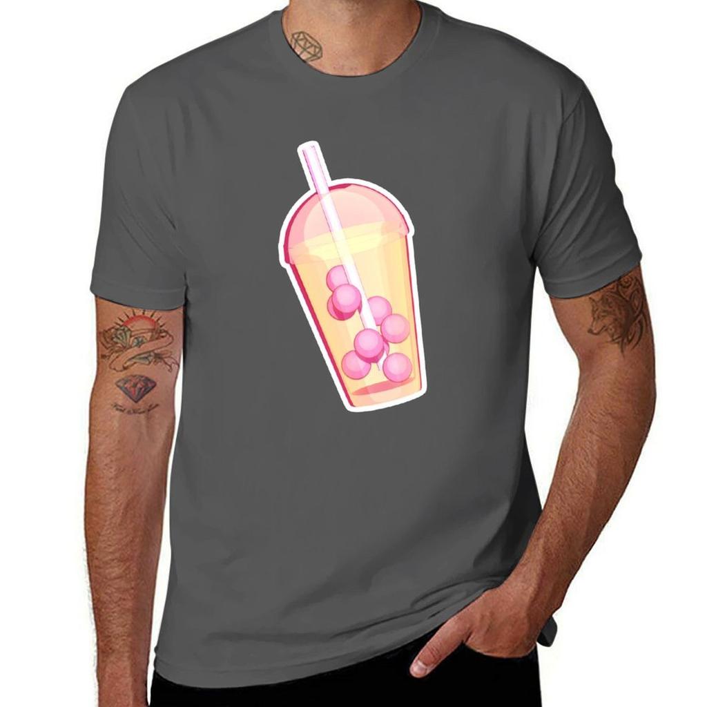 Bubble Tea Pink Tshirt Fashion Casual Short Sleeve Tshirt