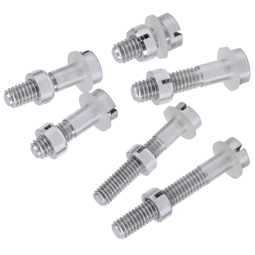 6Pcs M2.5 Screw Bolts Nut Washers Set Silver for Record Player Cartridge Fitting Kit