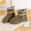 Fashion 2024 Long Plush Platform Snow Boots for Women Faux Suede Non Slip Cotton Padded Shoes Woman Winter Thick Soled Warm Ankle Boots