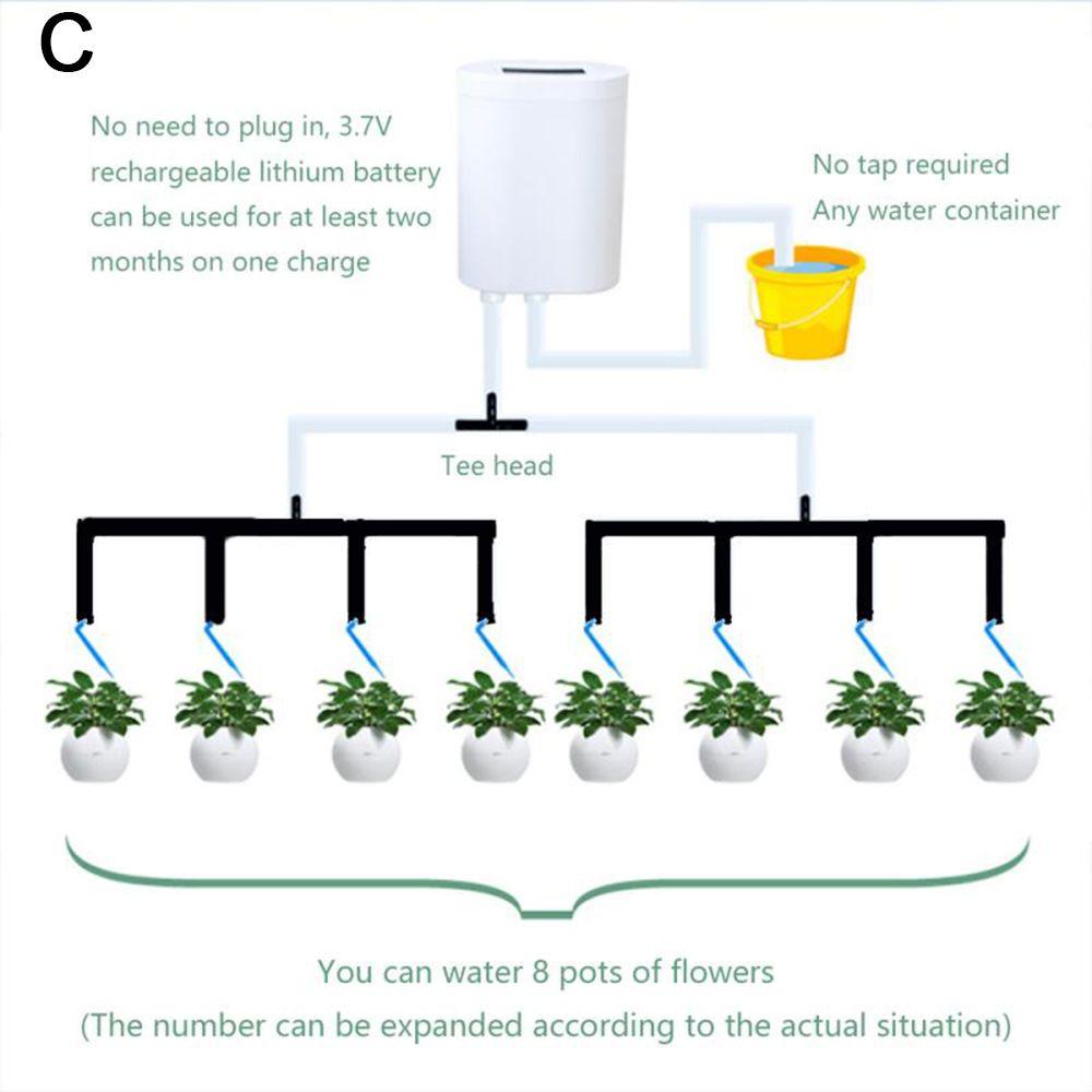 Plant Indoor Programmable Timer Watering System 8/4/2 Head Drip Irrigation Kits Double Pump