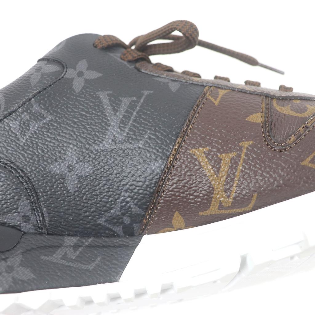 Ausgezeichnete LOUIS VUITTON Low-Cut-Sneaker LV Runaway Linie Weiß braun schwarz Leder Herren 7 Gebraucht