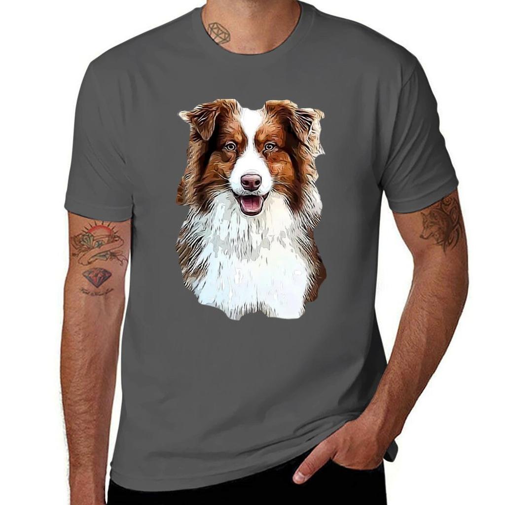 Australian Shepherd Red Tricolor Lovers Tshirt Plus Size Loose Short Sleeve Top