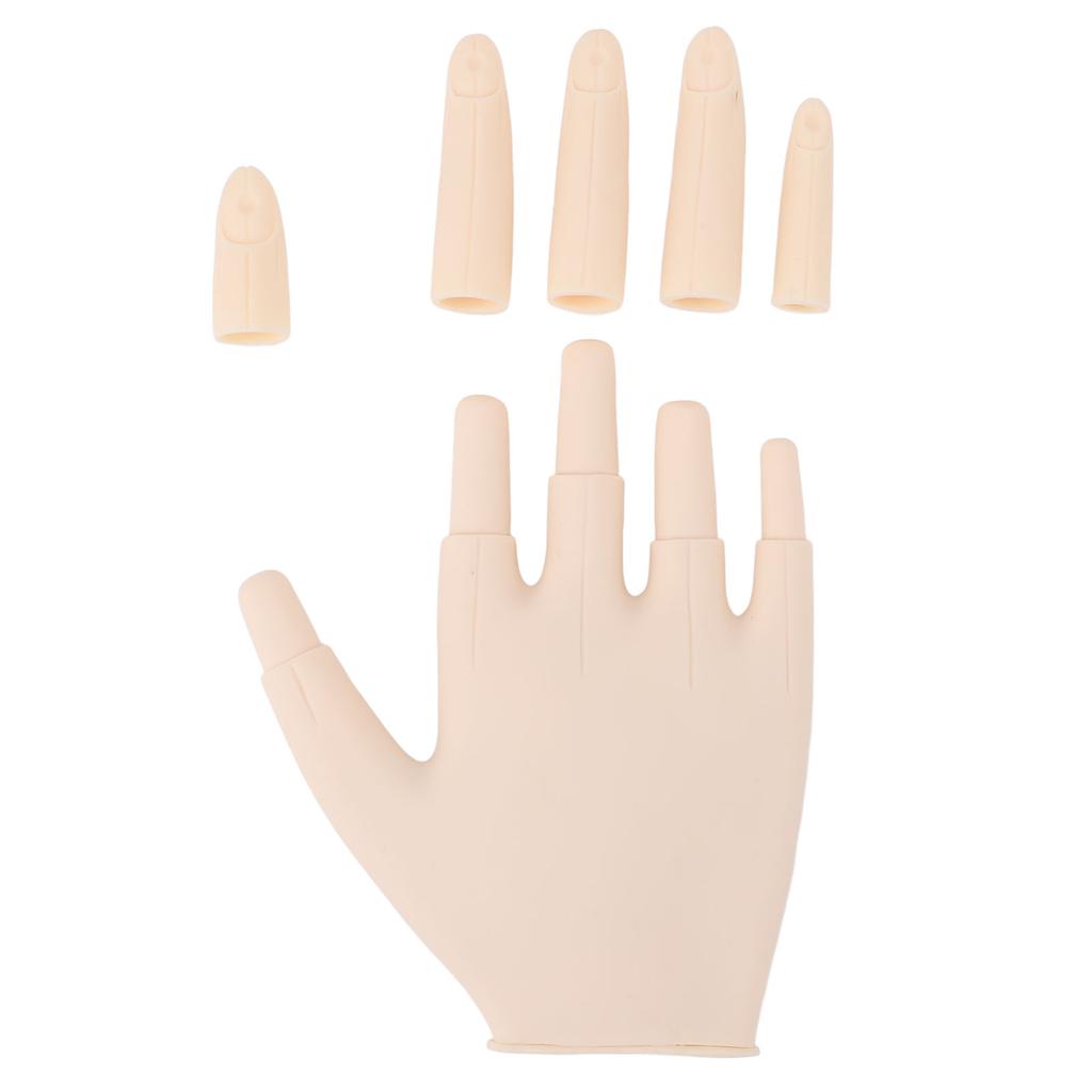 Practice Hand for Acrylic Nails Soft Rubber Flexible Fingers Movable Joints Nail Art Hand Nail Train