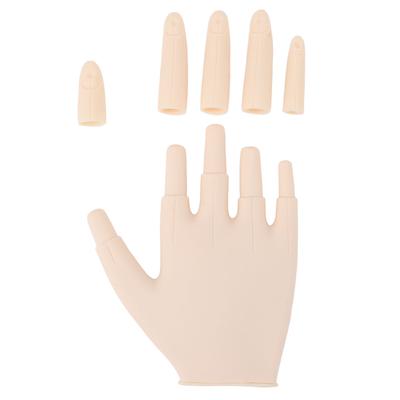 Practice Hand for Acrylic Nails Soft Rubber Flexible Fingers Movable Joints Nail Art Hand Nail