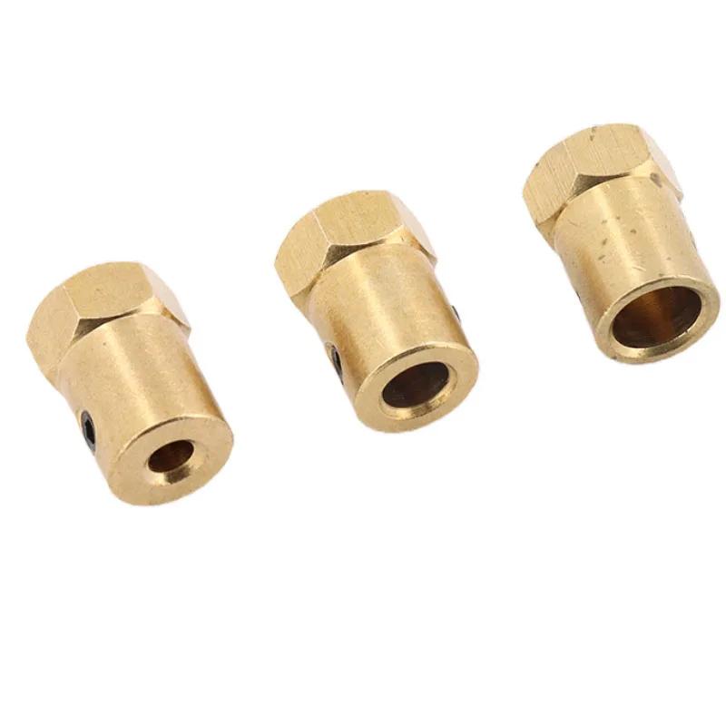 5Pcs Brass Hex Motor Drive Shaft Joint 2/3.17/3/4/5/6/7/8mm Transmission Coupling Coupler Connector For RC Model DIY