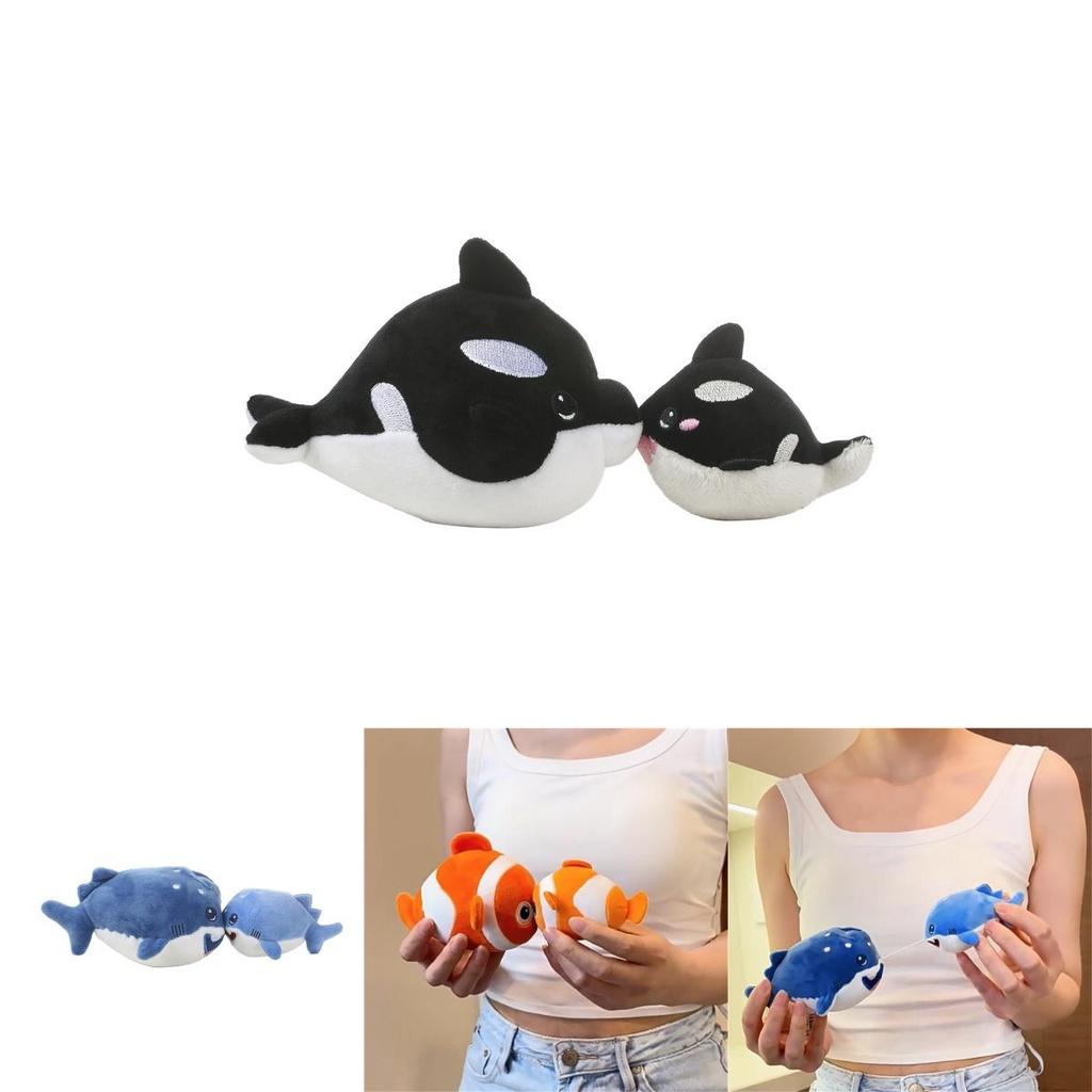 Kepelon Ocean Animal Plush Toy Cute Clown Fish Shark And Dolphin Stuffed Animals For Kids Vibrating And Huggable!