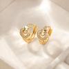 2024 Trendy Korean Zircon-Inlaid Cross Round Earrings