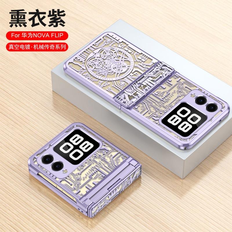 Nova Flip Phone Case Full Cover PC Protective Shell With Electroplated Mechanical Hinge Anti Drop Scratch Resistant