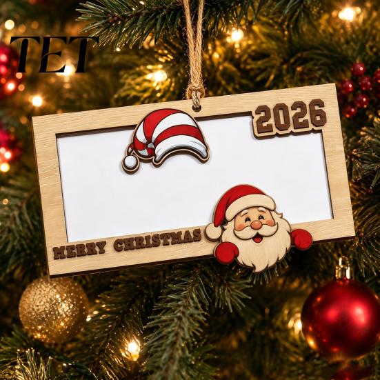 Wooden Ornament for Holiday Money 2Pcs Christmas Holder Hanging Cash, Xmas Tree Decoration, Reusable Cash Box Party Tabletop Decor Decorative Storage
