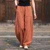 Women Retro Cotton Linen Casual Trousers Adult Lantern Pants College Students Outdoor Anti-Mosquito Pants Girls Draped Trousers