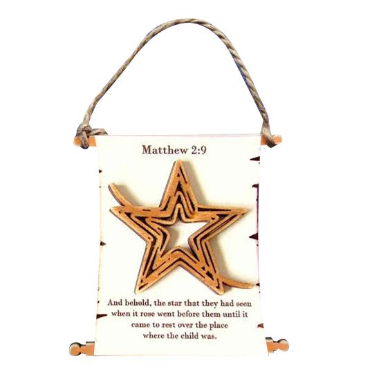 Nativity Advent Scroll Ornament Wooden Laser-Cut Hanging Decor with 24-Day Bible Verses Religious Christmas Countdown Calendar