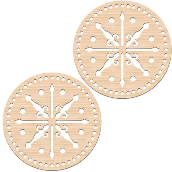 2Pcs Criativo Sem Pintura Leve Bolsa Crochê Bases De Madeira Em Branco Cesta Fundos De Madeira Ferramentas De Costura