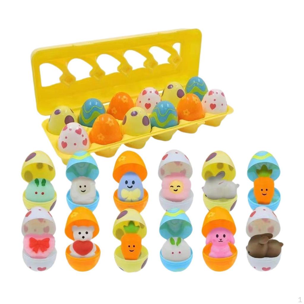 12 Pieces Filled Easter Eggs for Classroom Prize Supplies Goodie Bag Fillers