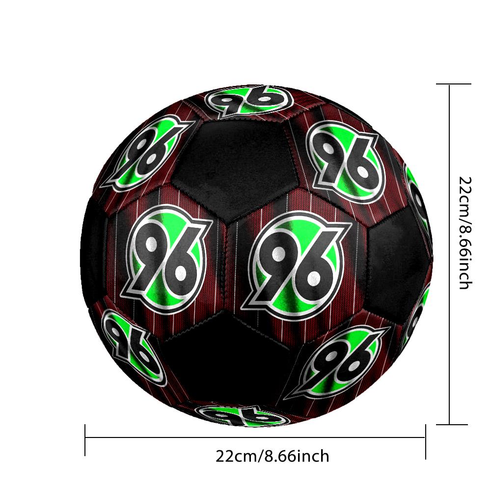 Hannover 96 Indoor Soccer Ball Colorful Machine Stitched PVC Size 5 Team Training Competition Ready Durable High-Bounce Cool Sports Gift