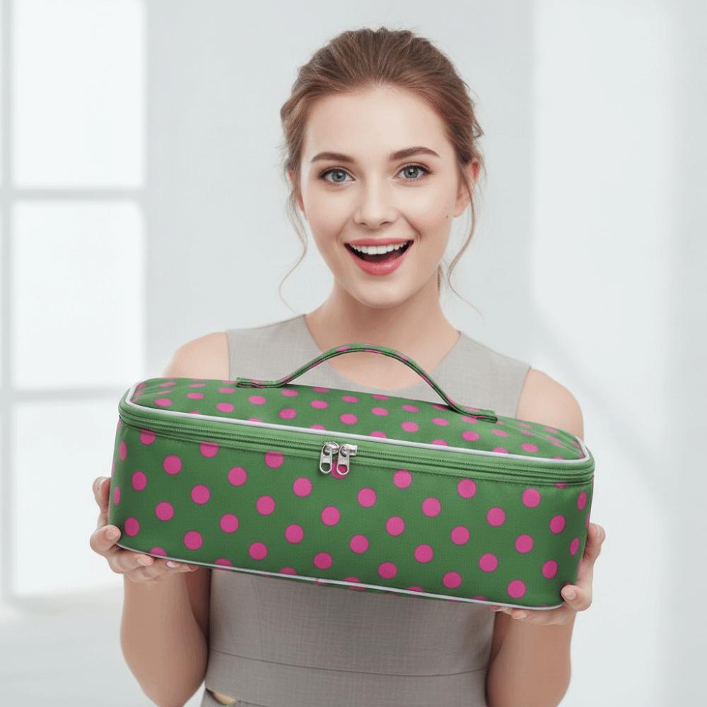 Handbag Blow Dryer Pouch Quilted Cotton Curling Iron Organizer Hair Dryer Bag Bathroom Storage