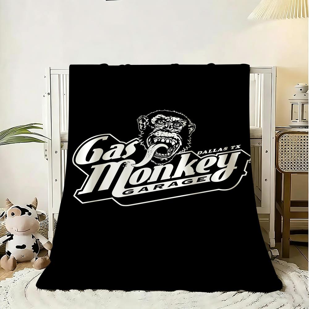 G-Gas Monkey Decor Throw 240G Flannel Blanket Lightweight Soft Skin-Friendly Summer Thin Throw Blanket