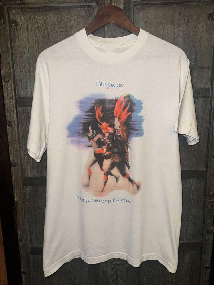 

Paul Simon Rhythm of the Saints Tour Short Sleeve Tee Shirt All Size UB014 M