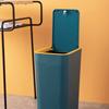 Plastic Push Top Waste Bin for Home and Office Use Durability Trash Can Waste Bin with Easy Press Lid for Any Room