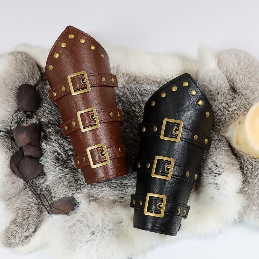 Medieval Belt Viking Knight Cosplay Rivet Bracelet PU Leather Material Outdoor Knight Riding Dress Cosplay Belt Accessory
