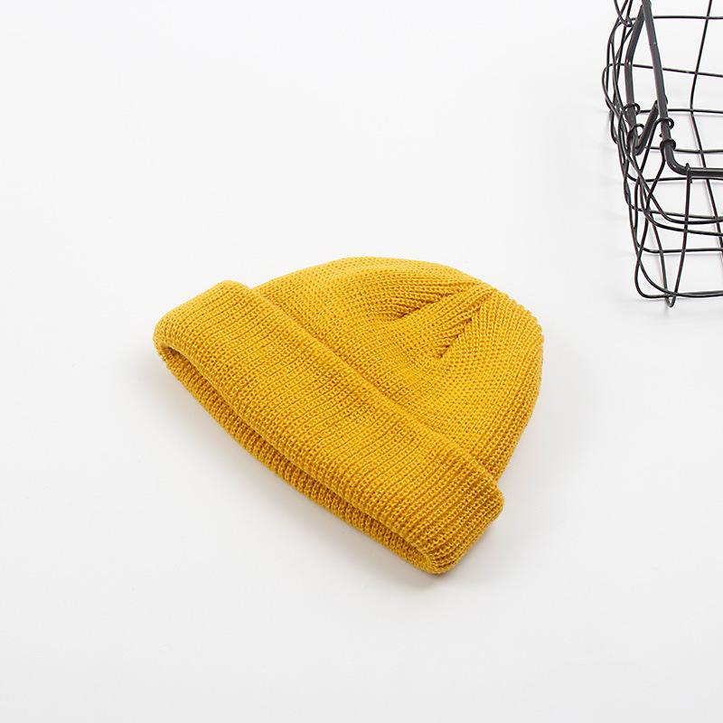 Hat autumn and winter melon fur hat men's knitted wool hat street hooligan hat yuppie winter bag head cold hat tide