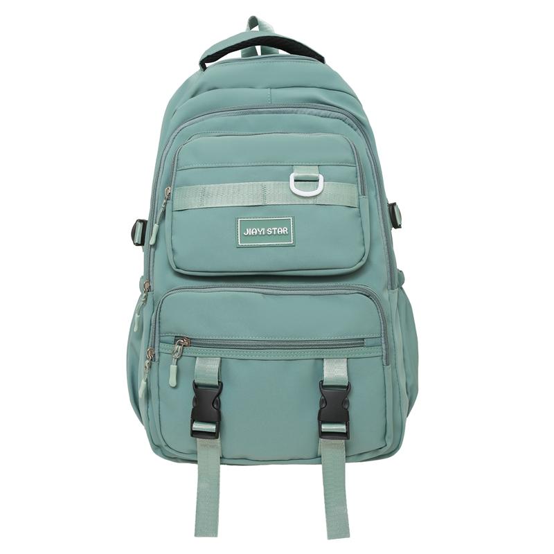 Solid Color Schoolbag Female Backpack Student Large Capacity Backpack