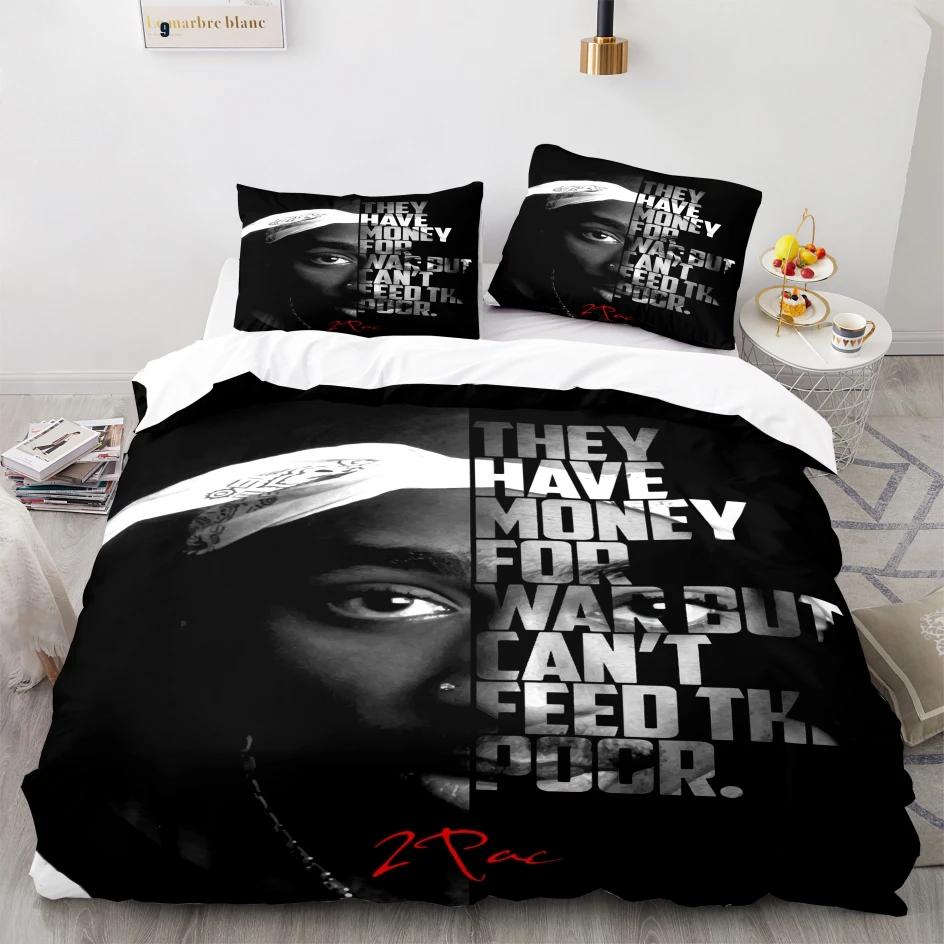 

Comforter Rapper 2 Pac Bedding Set Single Twin Full Queen King Size Tupac 2 Pac Rapper Fans Gifts For Friends Boys Girls Comforter (quilt)-EU Single(135*200cm)3pcs