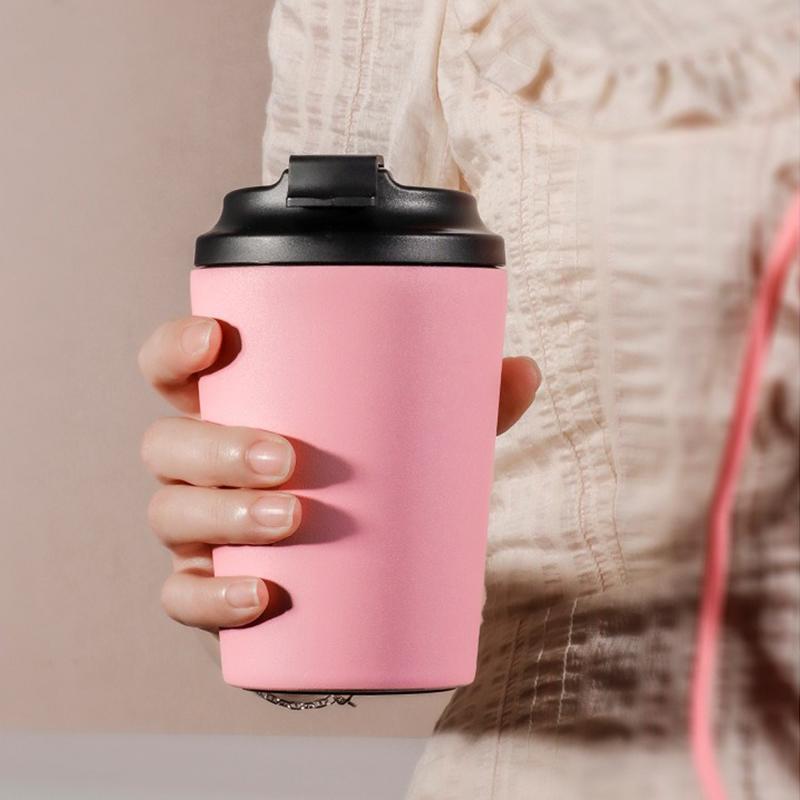 12oz Vacuum Insulated Coffee Mug,Double Wall 304 Stainless Steel Thermal Travel Cup for Car/Office/Camping-Leak Proof&Non-Slip