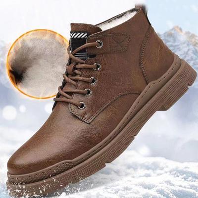 Fashion Winter Warm Platform Boots for Men Retro British Style Fashion Casual Cotton Shoes Male High Top New Designer Ankle Boots Man
